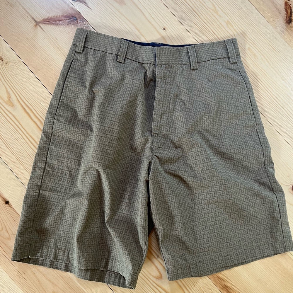 Stussy Olive Green Patterned Flat Front Men’s Shorts